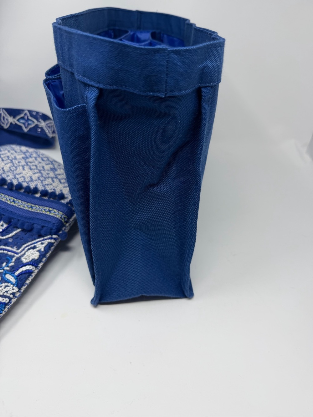 Boho America and Beyond Embroidered Blue Tote Bag with Tassel and Insert - Picture 12 of 16